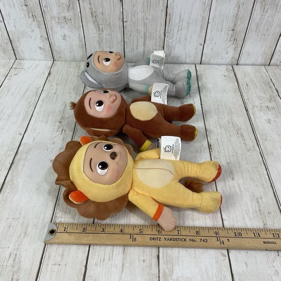Cocomelon Little Plush, JJ Doll in Koala, Lion, & Monkey Outfit 8" - Lot Of 3 - Picture 9 of 9